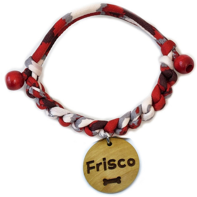 펫츠룩 나무인식표 핸드메이드목걸이, 40.말랑스칼렛(나무팬던트), 1개