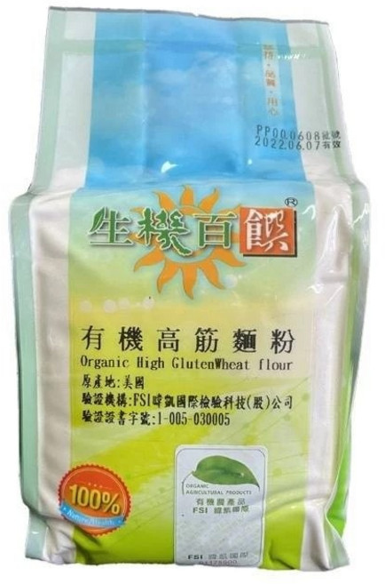 生機百饌 有機高筋麵粉 美國原裝 500公克, 1個, 500g