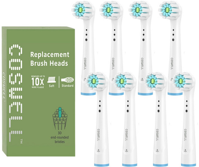 COSWELL 適用 Oral-B 電動牙刷替換頭 細軟毛護齦型 4入, 8個, 細軟毛護齦型CW14-1（8入）