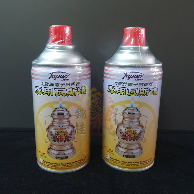 大寶牌 電子點香器專用瓦斯罐 CW-300, 1個