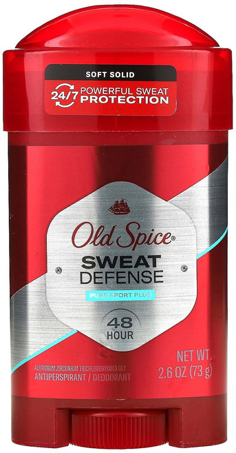 Old Spice Sweat Defense 땀 억제제 데오도런트 부드러운 고체 퓨어 스포츠 플러스 73g(2.6oz), OldSpiceSweatDefense땀억제제데오도런트부, 73g, 1개
