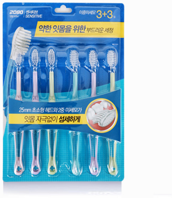 2080덴탈크리닉 센서티브 미세모 칫솔6개입, 6개입, 5개