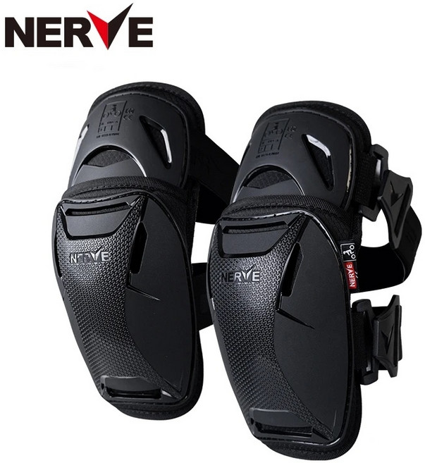 NERVE 모토크로스 무릎보호대 CE2, 블랙, 1세트