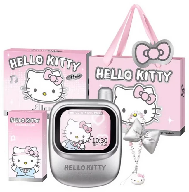 martube 헬로키티 스크린 고음질 노이즈캔슬링 블루투스 무선 이어폰, 실버-선물형+쇼핑백 - 쿠팡