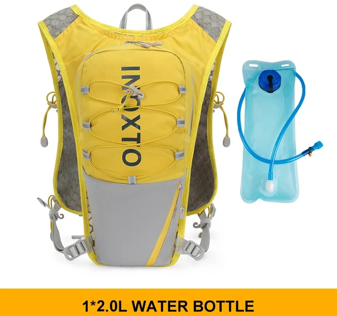 INOXTO 경량 러닝 배낭 수분 공급 조끼 자전거 마라톤 하이킹에 적합한 및 휴대용 5L, 13 Yellow 2000ml