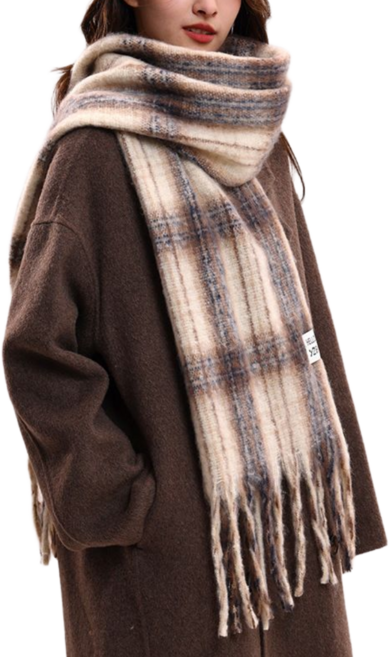 커넥트홈 여성 체크무늬 목도리 겨울 머플러