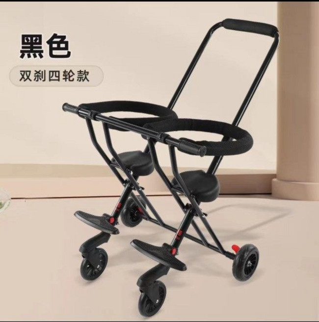 쌍둥이 트라이크 경량형 연년생 휴대용 2인용트라이크 2인용, B_c2 단일 바퀴 초경량 후방 바퀴 두꺼워짐