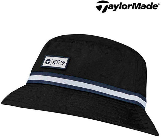 테일러메이드 빈티지 트윌 버킷햇 골프모자 TF505, 블랙, 1개