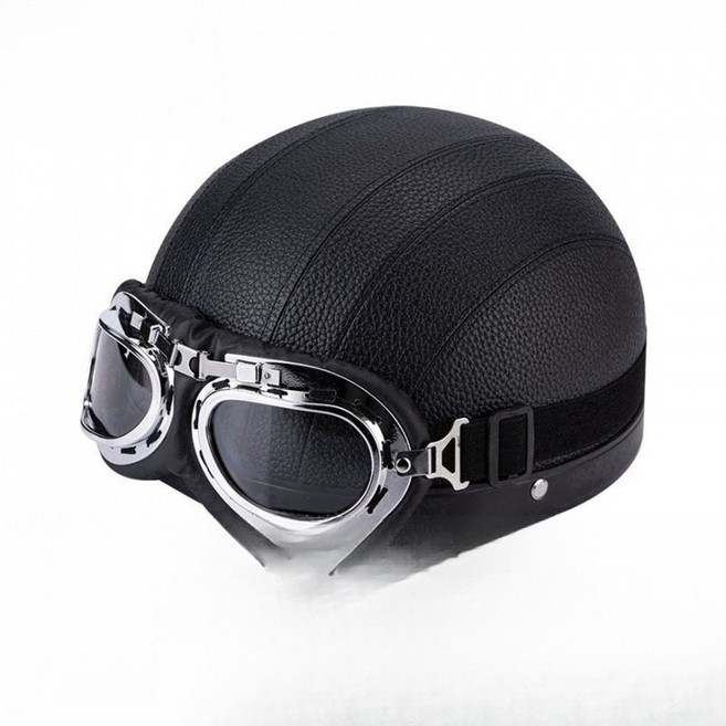 해피유통 헬멧 남여 안전모 사계절 라이딩 헬멧 여름 빈티지 할리 하프 헬멧 jhlmy, 블랙