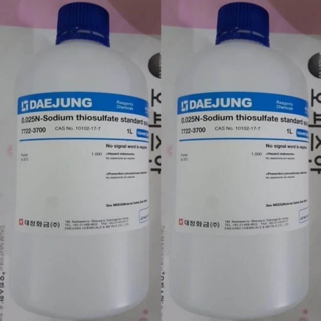 티오황산나트륨용액 (0.025mol/1mol) 500ML 1L (kor) Sodium thiosulfate standard solution, SAM-0.025mol(500ML) - 쿠팡