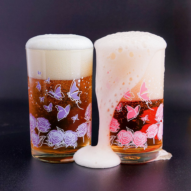 인생술잔 색이변하는 맥주잔 2종 세트 집들이선물 소맥잔, 혼합 x 2개, 2개