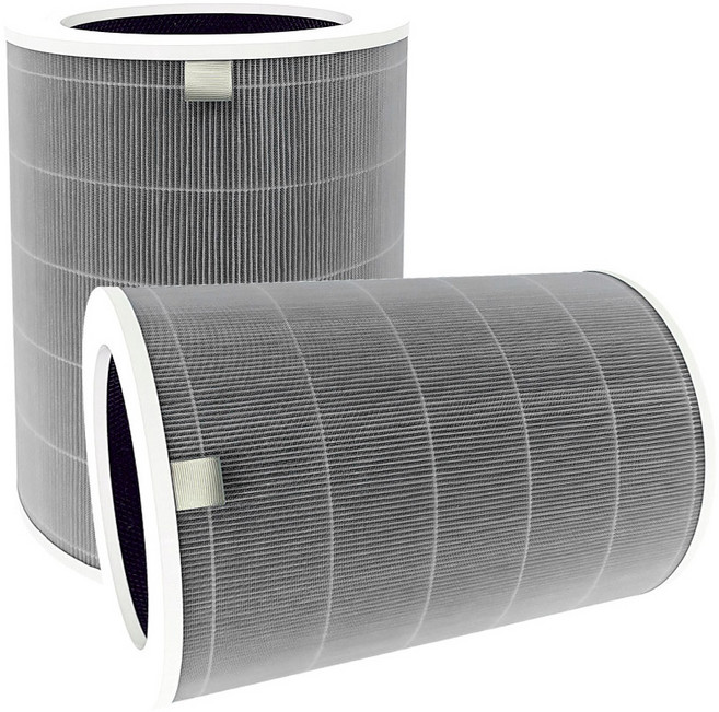 샤오미 공기청정기 필터 미에어 123 2S 2H 3C 3H 호환용, 1개, 그레이 필터+보조필터