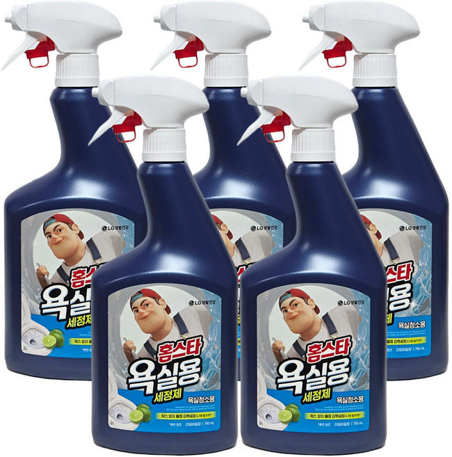 홈스타 욕실용 세정제 라임바질향, 750ml, 5개