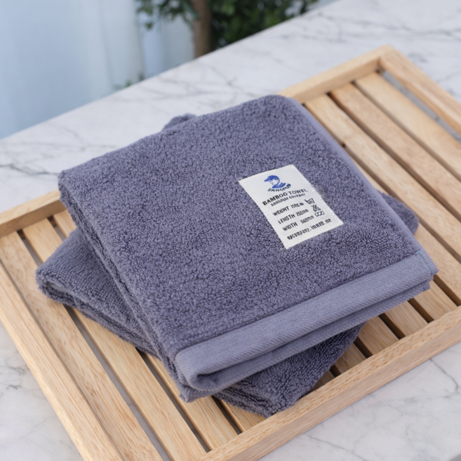 상품컴퍼니 대나무수건 뱀부얀 타올 32수 34x75 150g, 1개, 그레이