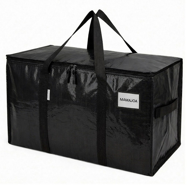 마마조아 오래쓰는 이사가방 이불가방 옷정리 수납함, 1개, 블랙