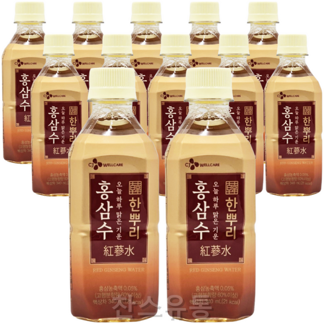 찬스유통 / CJ 한뿌리 홍삼수 et, 340ml, 1개
