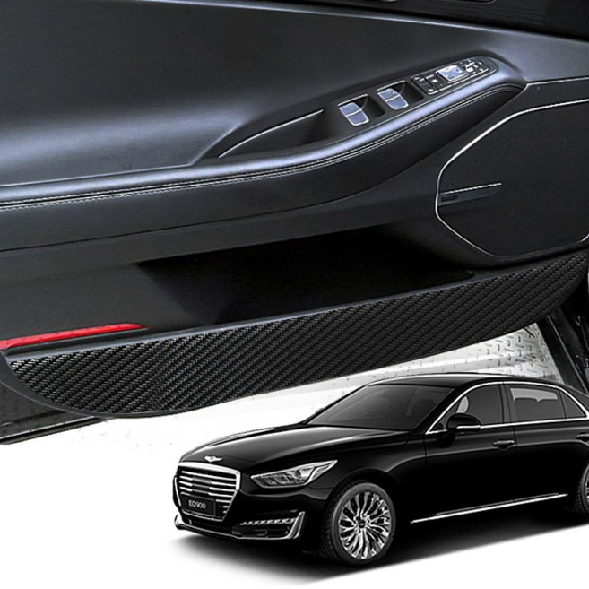 [카비니] 호환 제네시스 EQ900 도어커버 문콕 스크래치 방지 튜닝, 카본 도어커버