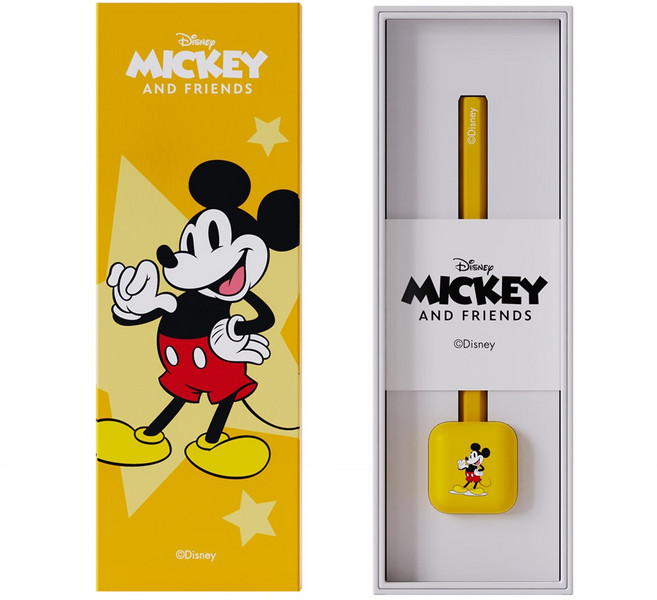 깎지 않는 연필 자이 탄소펜 디즈니 시리즈 무한연필, 스탠드 미키 옐로우, 1개