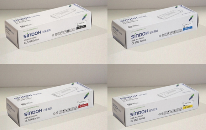 신도리코 CL 5700dn 정품인증토너 4색1세트(검정 빨강 파랑 노랑), 1개, 검정+칼라