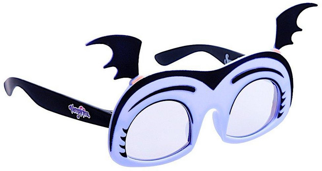 Sun-Staches 디즈니 주니어 뱀피리나 릴 캐릭터 아동용 선글라스 코스튬 액세서리 UV 400 렌즈 블랙 배트 마스크 대부분의 어린이에게 맞는 프리 사이즈 20.3