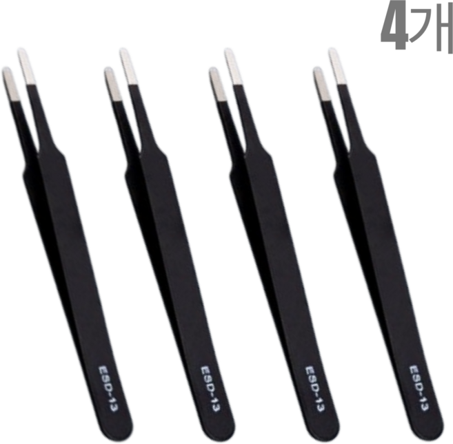 김시스터 속눈썹 라운드 핀셋 트위저, 4개, 블랙