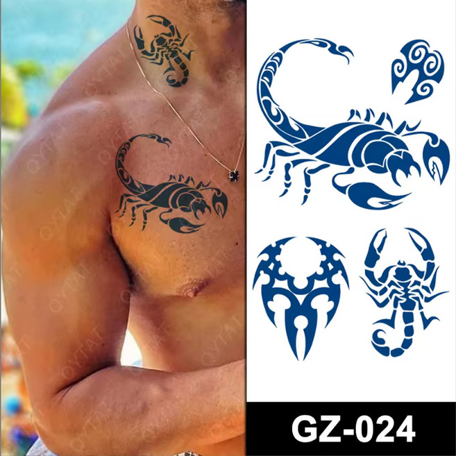 데이브렉 신개념 무광청색 리얼 타투 스티커 200종, 1개, GZ-024
