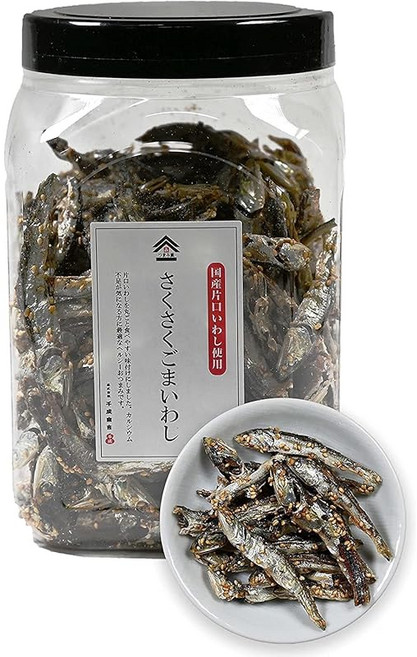 일본산 멸치의 간식 바삭한 식감 깨붙은 작은생선 멸치 박멸치 전병 먹는 멸치 진미 안주 칼슘 듬뿍 센세이상회츠마미조우 아삭아삭 멸치 450g, 상품선택, 1개