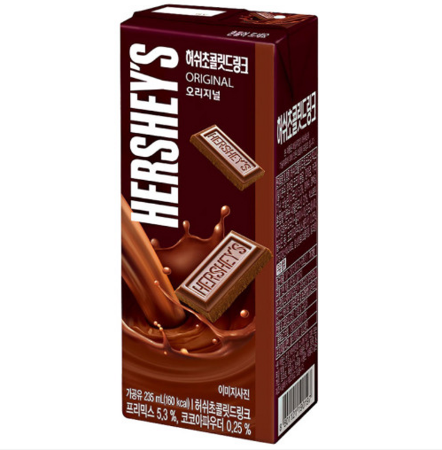 허쉬 초콜릿드링크 오리지널, 235ml, 4개