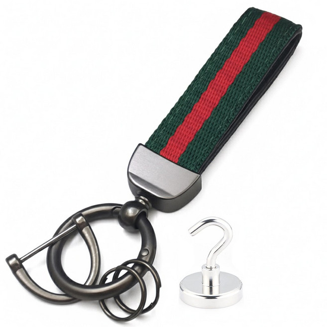 싱글레이드 가죽 자동차 키링 열쇠고리, 1개, 삼선