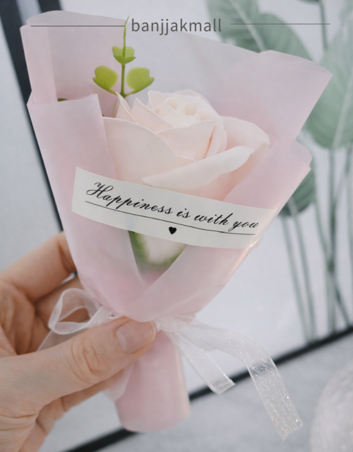 미니 비누 꽃다발 선물 포장 인테리어 장식 기념일, 1개, 핑크