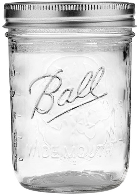 Ball 寬口梅森罐玻璃瓶 密封罐 透明材質方便辨識, 1個, 480ml