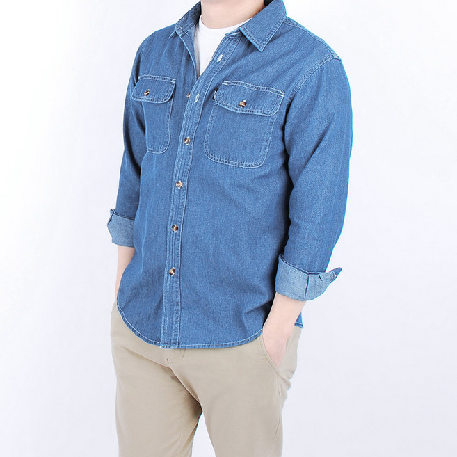 남자청남방 데님 연청 진청 청남방 작업복 용접복 남성청남방 빅사이즈