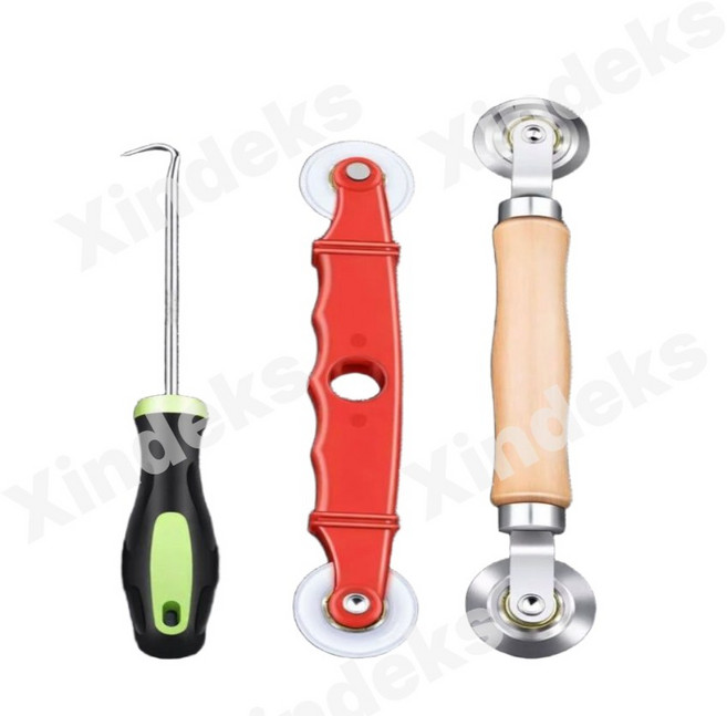 방충망 보수 부자재 도구 작업 밀대 모기장 롤러 로라, 1개, 1. 프레싱도구(나무+플라스틱+훅)