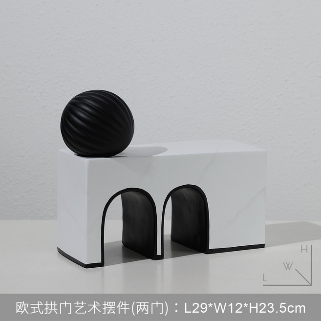 復古樹脂拱門擺件 家居軟裝飾品, 歐式拱門藝術擺件兩門