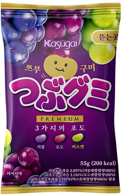 카수가이 쯔부구미 3가지의 포도 젤리, 1개, 55g