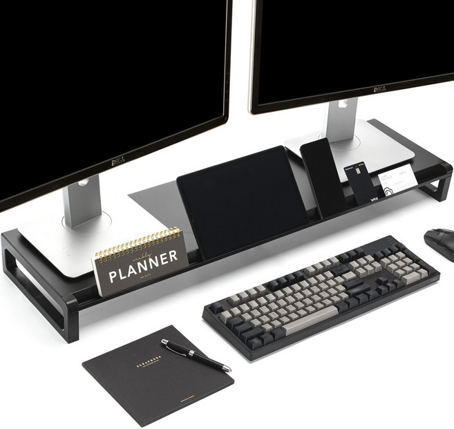 스톤힐 MS-01 멀티홈 메탈 와이드 모니터 받침대 (폰 태블릿 거치형), 1개, 블랙 ( 900_8)