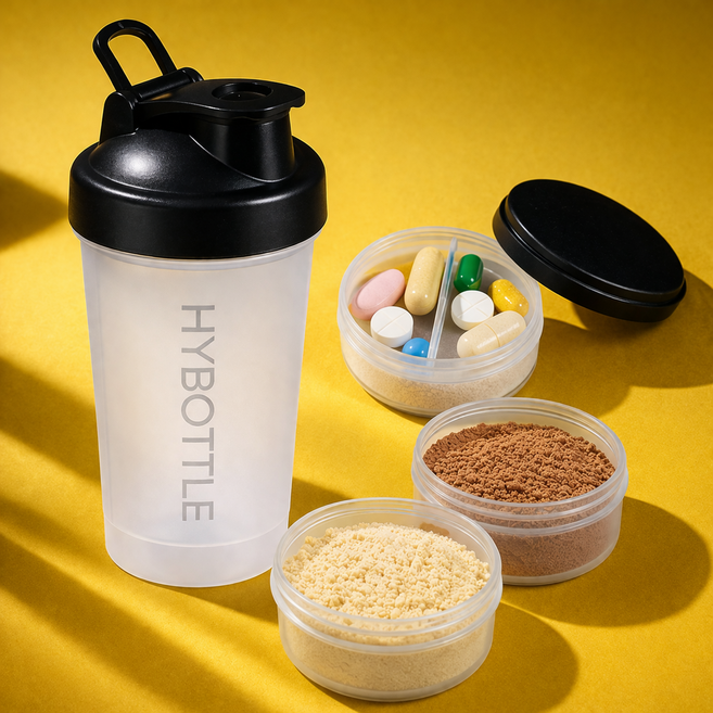하이보틀 원터치 컨테이너 쉐이커 보틀 물통, 투명, 1개, 850ml