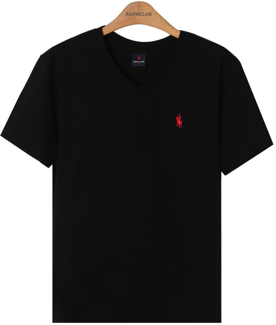 라파클럽 남녀공용 브이넥 반팔 티셔츠