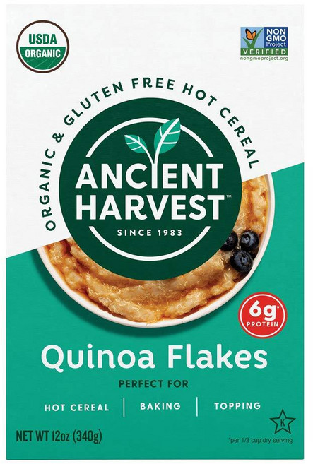 Ancient Harvest 퀴노아 플레이크 유기농 및 글루텐 프리 355ml(12온스), Ancient Harvest 퀴노아 플레이크, 유기농, 340g, 1개