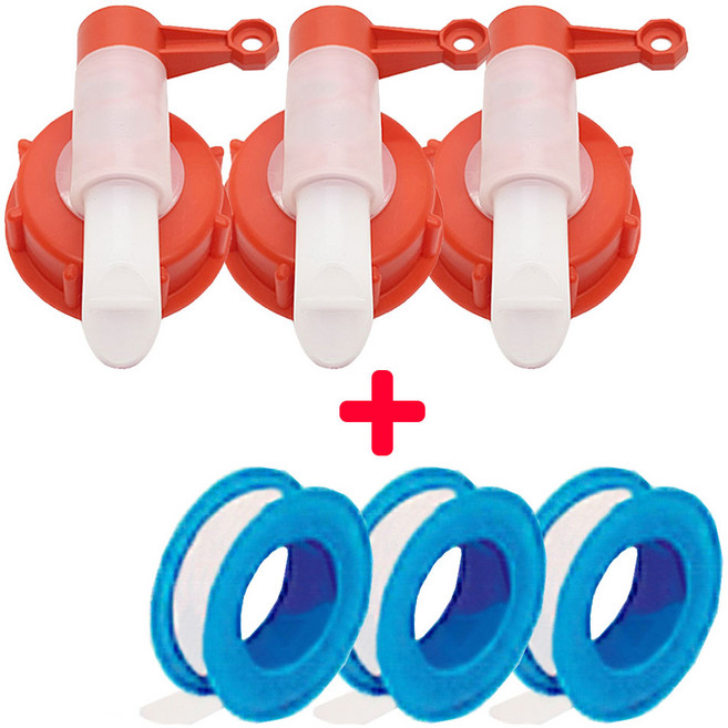 플렌티 소분밸브 유한락스형 3개 말통 세제 펌프 주유 소분 기름 오일 대용량, 소분밸브유한락스형3개
