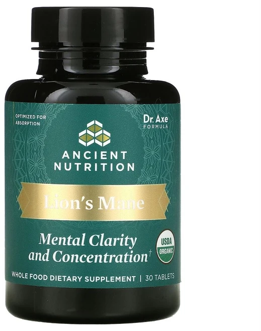 Dr. Axe / Ancient Nutrition 노루궁뎅이버섯 멘탈 클리어리 앤드 콘센트레이션 30정, 2개 - 쿠팡