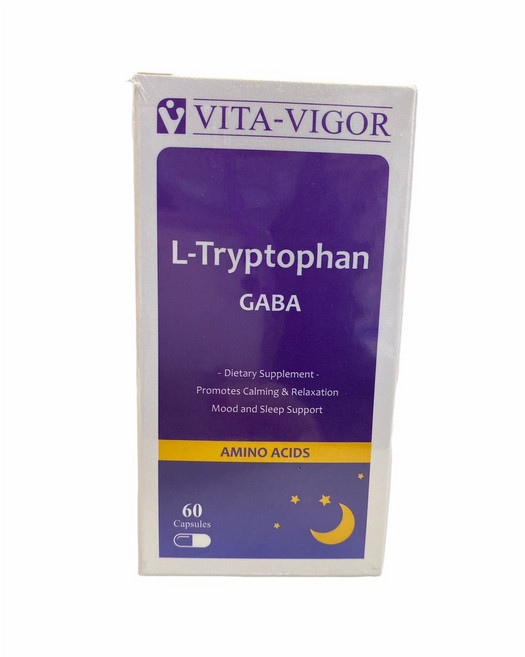 VITA-VIGOR L-Tryptophan GABA 膠囊 促進鎮靜與放鬆 睡眠支持, 1個