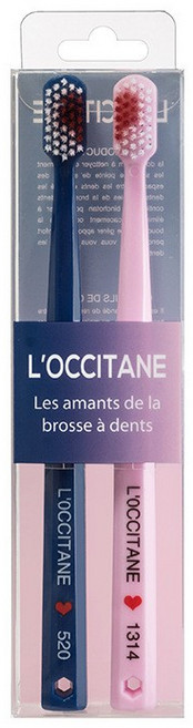 L'OCCITANE 軟毛情侶牙刷 藍粉兩入組 口腔清潔, 藍+粉 2入（PP盒）, 1個