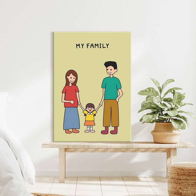 더아트컴퍼니 가족 일러스트 포스터 34종 아기방 인테리어 그림 액자 신혼부부 집들이 출산 선물 (1~17번), 08.산책