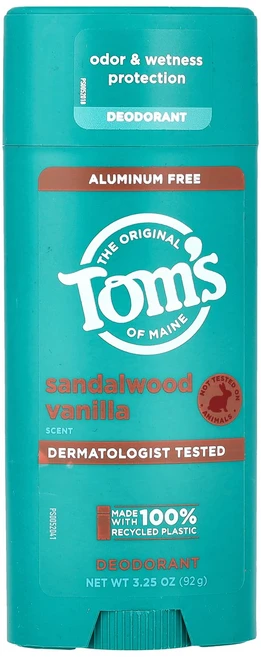 Tom's of Maine 알루미늄 무함유 데오드란트 샌들우드 바닐라 92g(3.25oz), TomsofMaine알루미늄무함유데오드란트샌들우드바닐라, 92g, 1개 - 쿠팡