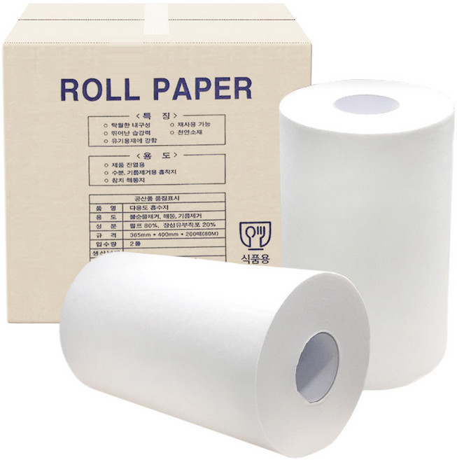 미트페이퍼 고급해동지 대용량 2롤 한박스 뜯어쓰는 빨아쓰는 키친타올, 1세트