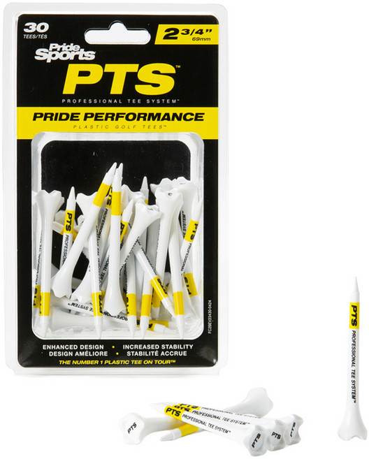 [프라이드 스포츠 정품] PTS 에볼루션 플라스틱 골프티 골프티꽂이 숏티 중티 롱롱티 기능성 골프티, 옐로우, 30개