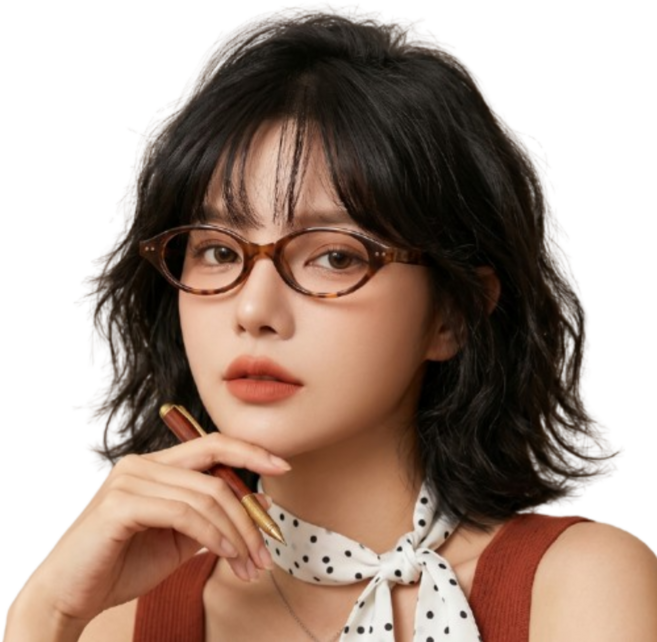 프로젝트S 긱시크 안경 블루라이트 차단 여성용 호피 레트로 뿔테 안경테