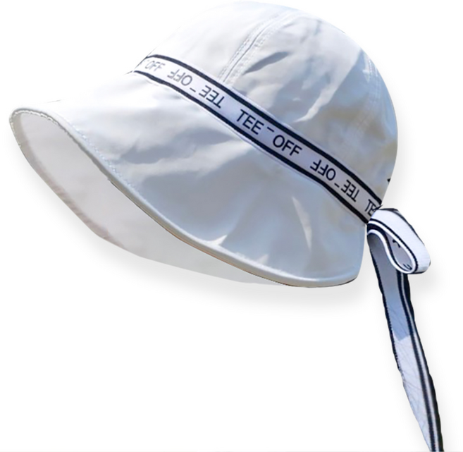 그레힙 여성 골프 벙거지 와이어 모자 생활방수 원단 스포츠 리본 버킷햇, 1개, 화이트