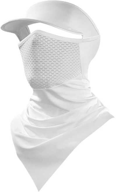 무아 자외선차단 냉감 캡 모자일체형 쿨마스크 UV차단 여름 스포츠 넥마스크, 화이트, 1개